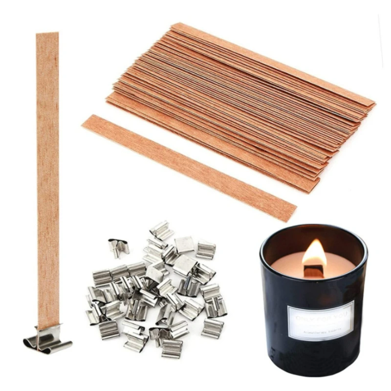 Candle Supplies Beeswax - 30 قطعة فتيل شمعة خشبية عالية