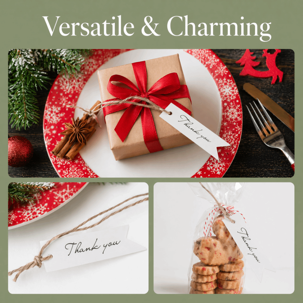 100 قطعة من بطاقات الشكر المطب - مراجعة Kraft Hang Tag وسعره