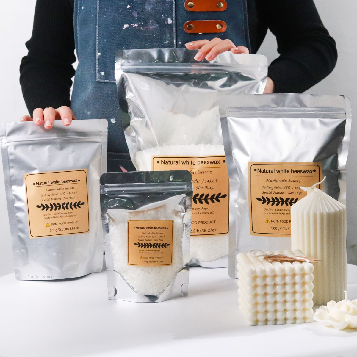 شمع العسل الأبيض مادة شمعة معط - مراجعة Candle Supplies Beeswax وسعره