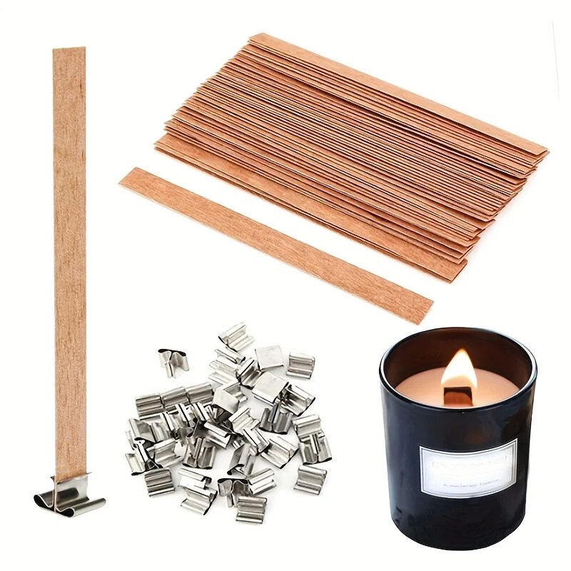 فتيل شمع خشبي بقاعدة مشبك ، حر - مراجعة Candle Supplies Beeswax وسعره