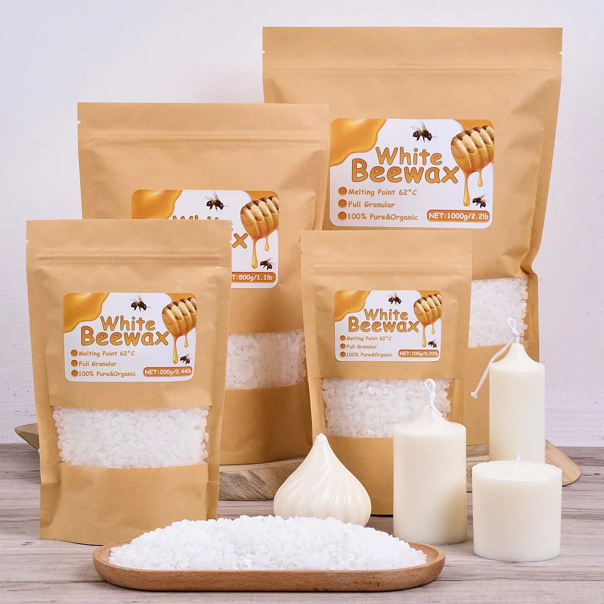 500 جرام شمع العسل الأبيض لتقو - مراجعة Candle Supplies Beeswax وسعره