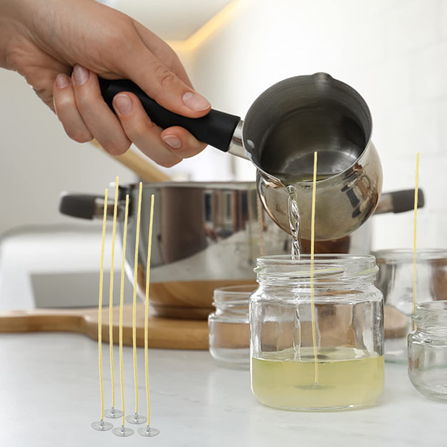 100 قطعة شمع العسل شمعة الفتائ - مراجعة Candle Supplies Beeswax وسعره